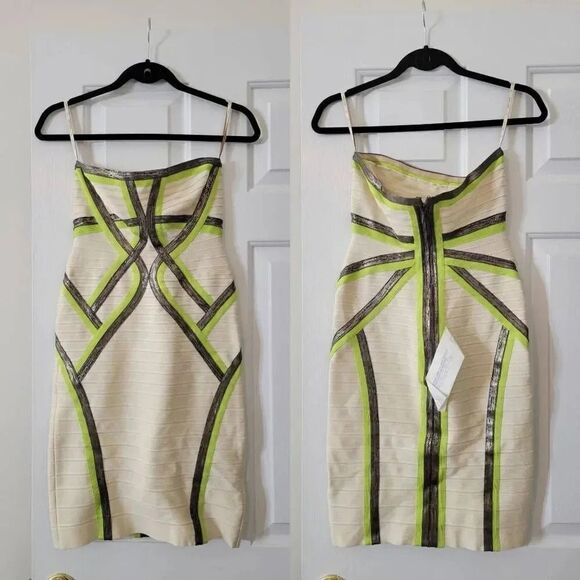 Herve Leger "Anais"  Strapless Bandage Bodycon Dress M NWT $1590 - Picture 2 of 8